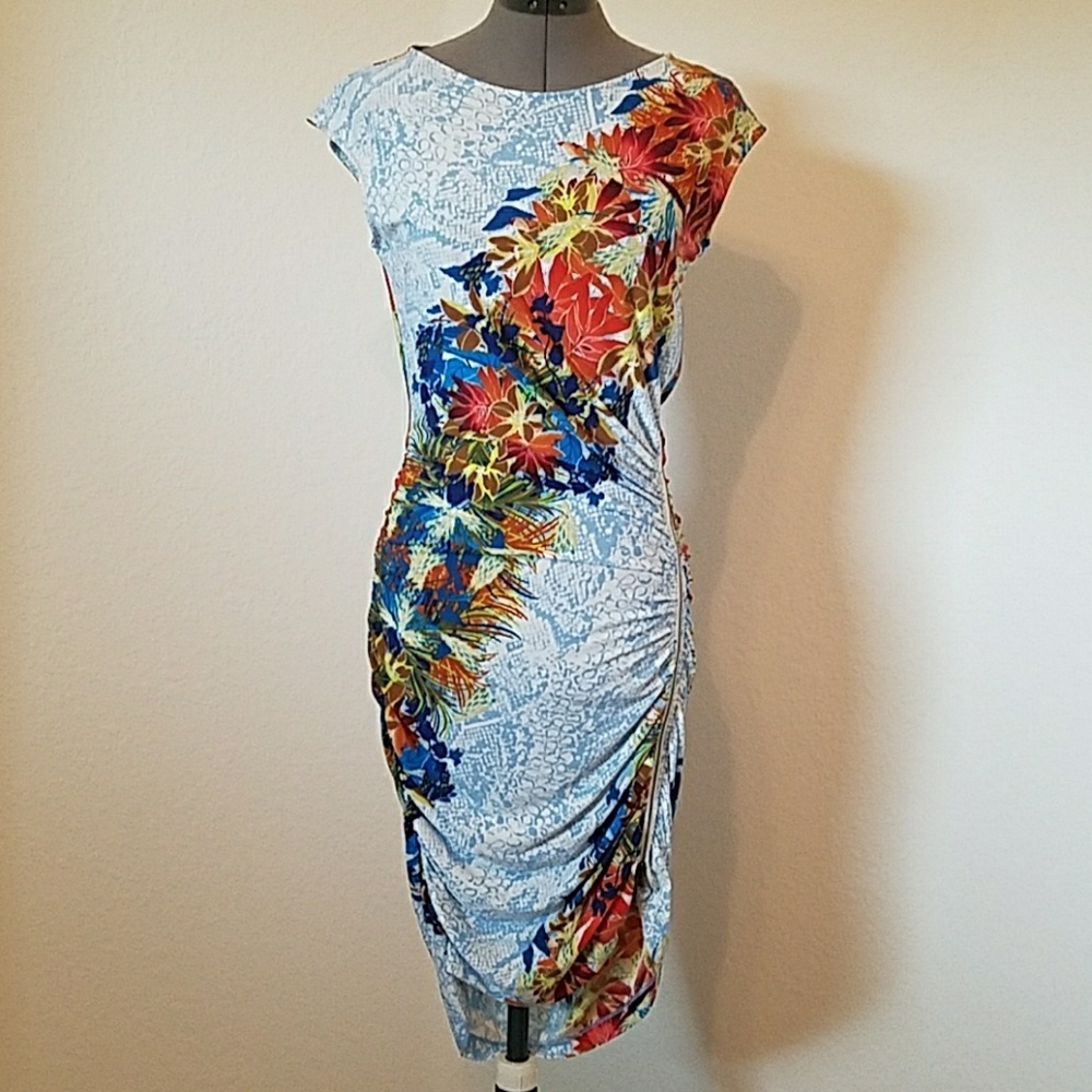 NWT BCBG Max Azria Ruched Size Zip Dress Medium
